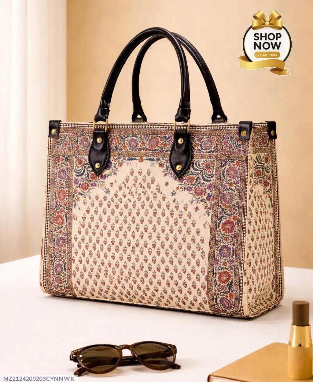 Mararial Embroidered Shoulder Bag 4 Color Hand Carry