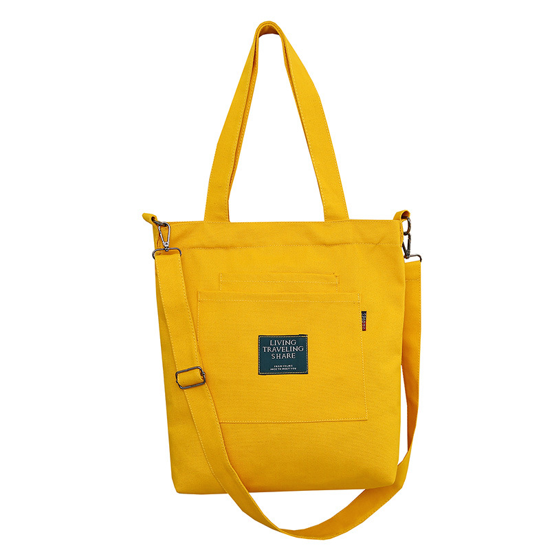 white women's handbags Yellow Canvas Shoulder Bag for Women with Detachable Strap — women handbags & dresses — The Queens — gallery image 5