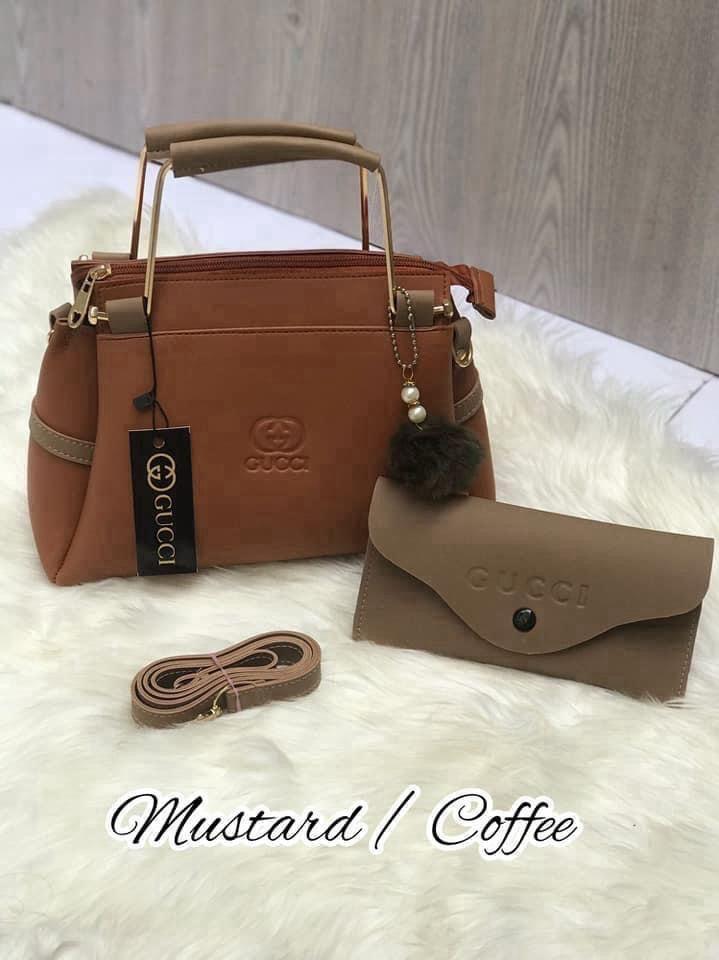 black women's handbags Green White Faux Leather Handbag Set with Wallet — women handbags & dresses — The Queens — gallery image 3