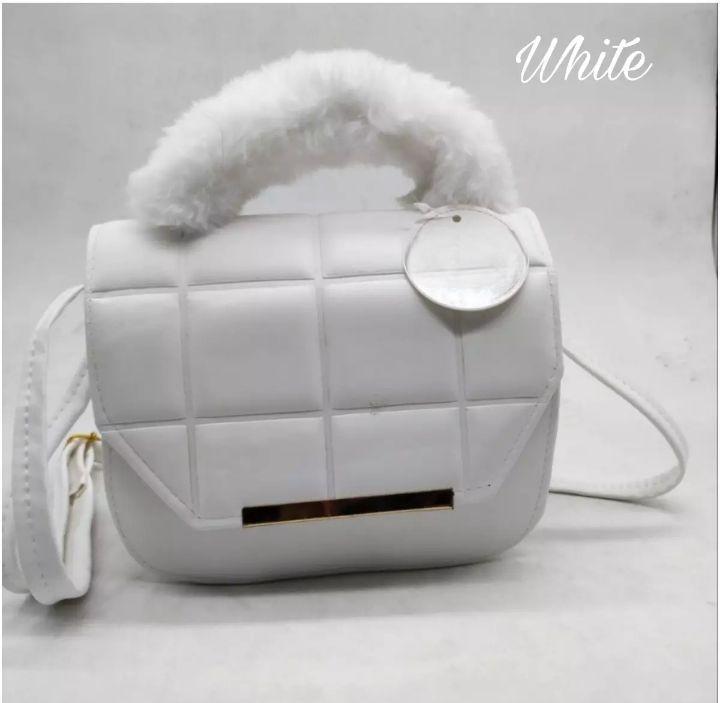 white women's handbags White Quilted Crossbody Bag for Kids with Gold Hardware — women handbags & dresses — The Queens