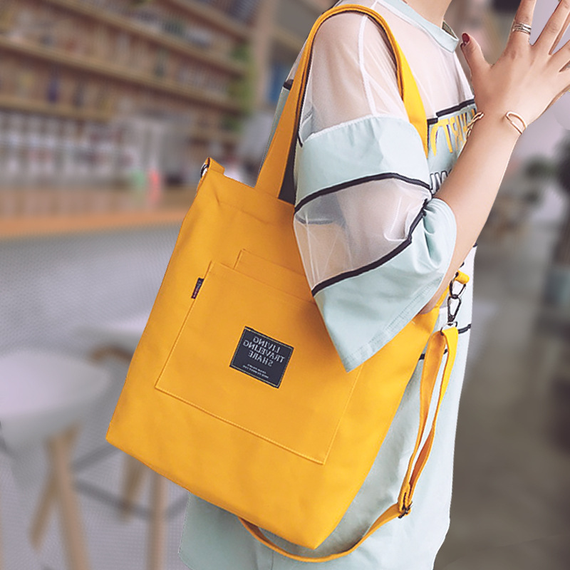 white women's handbags Yellow Canvas Shoulder Bag for Women with Detachable Strap — women handbags & dresses — The Queens