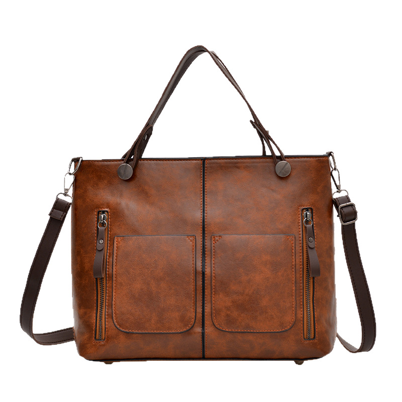 black women's handbags Retro Tote Bag Black Brown Durable Premium — women handbags & dresses — The Queens — gallery image 5