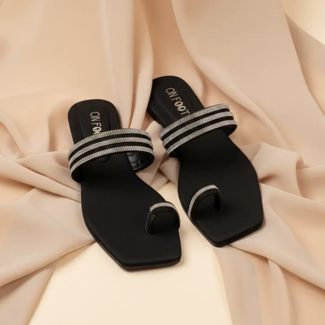 women sandals Women's Black Rexine Strap Sandals Casual Formal — women handbags & dresses — The Queens — gallery image 3