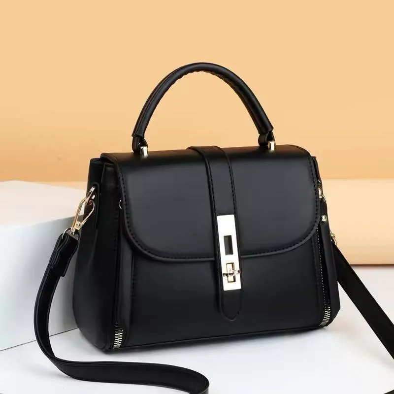 black women's handbags Black PU Leather Crossbody Bag for Girls — women handbags & dresses — The Queens