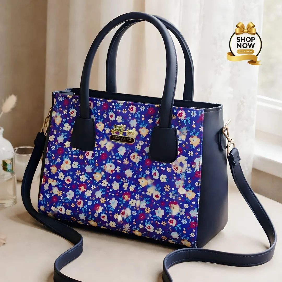 black women's handbags Red Floral Rexine Shoulder Bag with Long Handle — women handbags & dresses — The Queens — gallery image 5