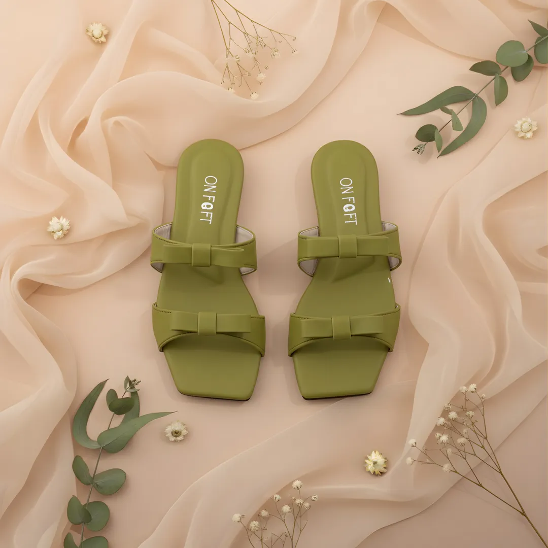 women sandals Green Bowtie Women's Casual Flat Sandals Size 36-41 — women handbags & dresses — The Queens — gallery image 3