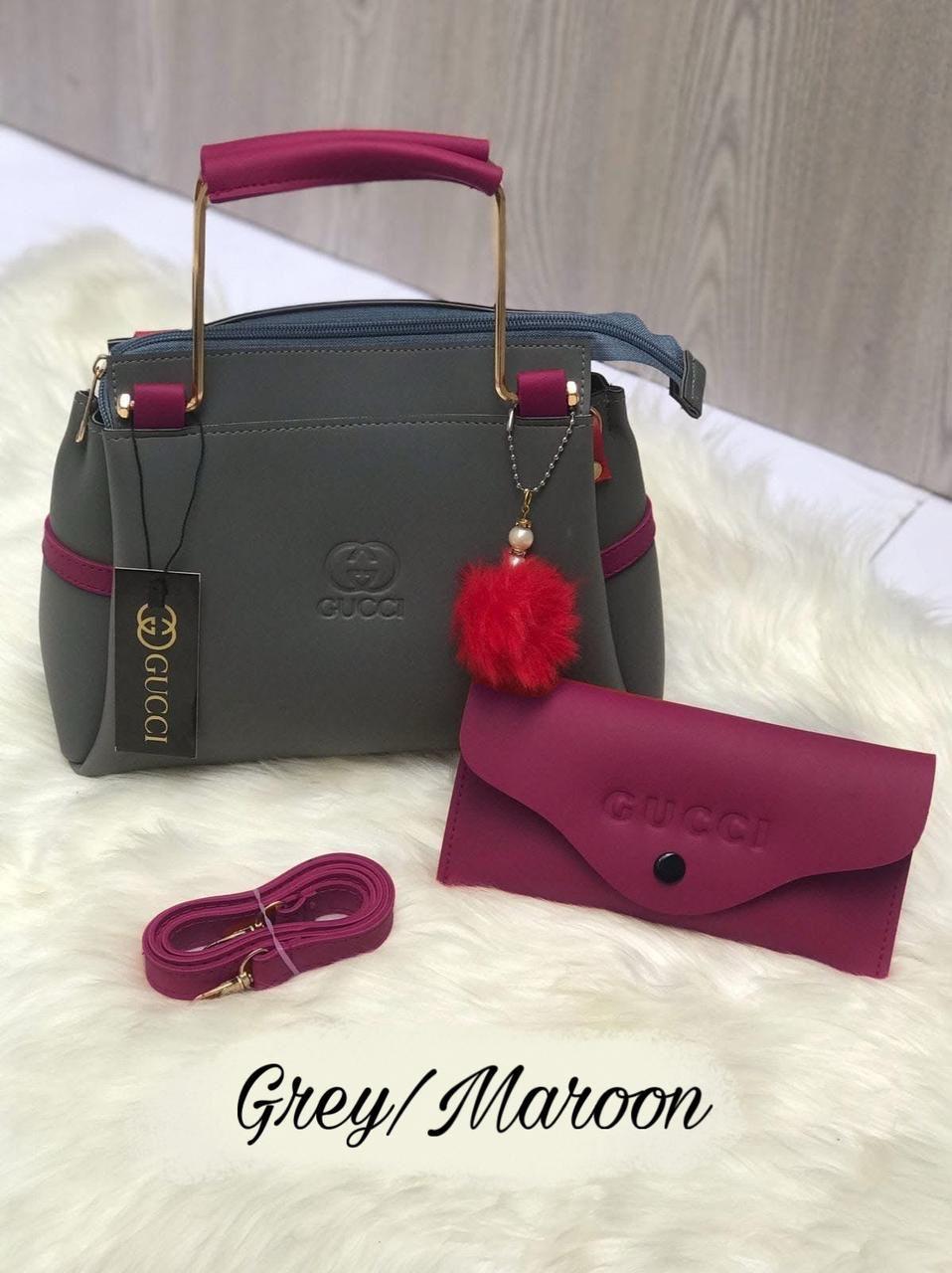 black women's handbags Green White Faux Leather Handbag Set with Wallet — women handbags & dresses — The Queens — gallery image 2