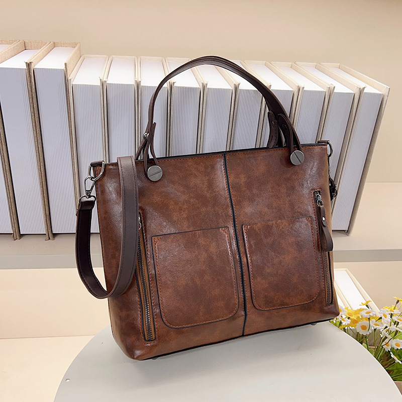 black women's handbags Retro Tote Bag Black Brown Durable Premium — women handbags & dresses — The Queens — gallery image 8