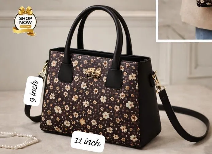 black women's handbags Red Floral Rexine Shoulder Bag with Long Handle — women handbags & dresses — The Queens — gallery image 6