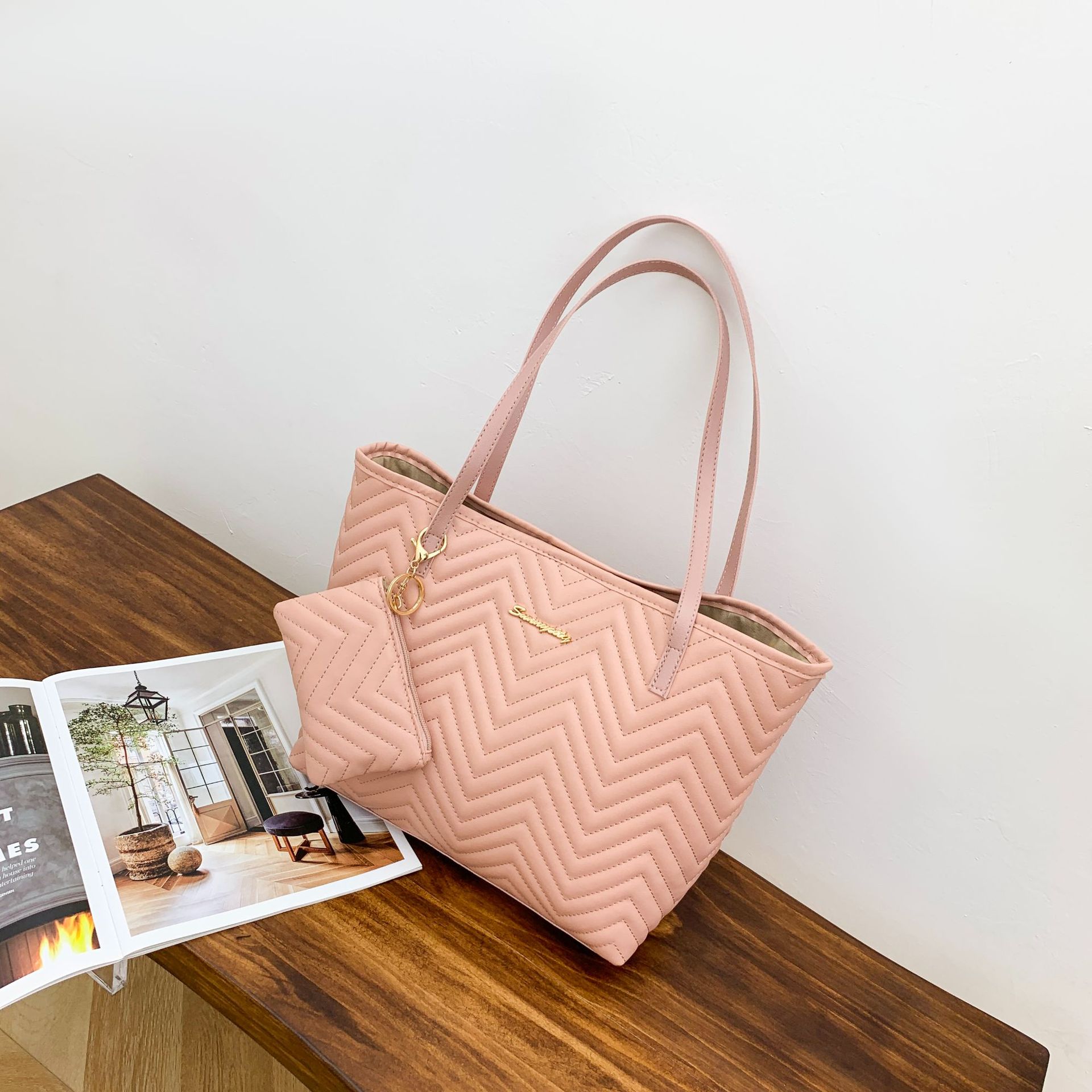 black women's handbags Wavy Diamond Embroidered Shoulder Bag for Women — women handbags & dresses — The Queens — gallery image 8