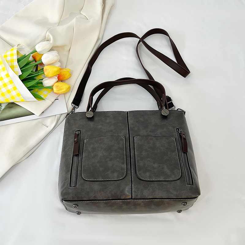 black women's handbags Retro Tote Bag Black Brown Durable Premium — women handbags & dresses — The Queens — gallery image 7