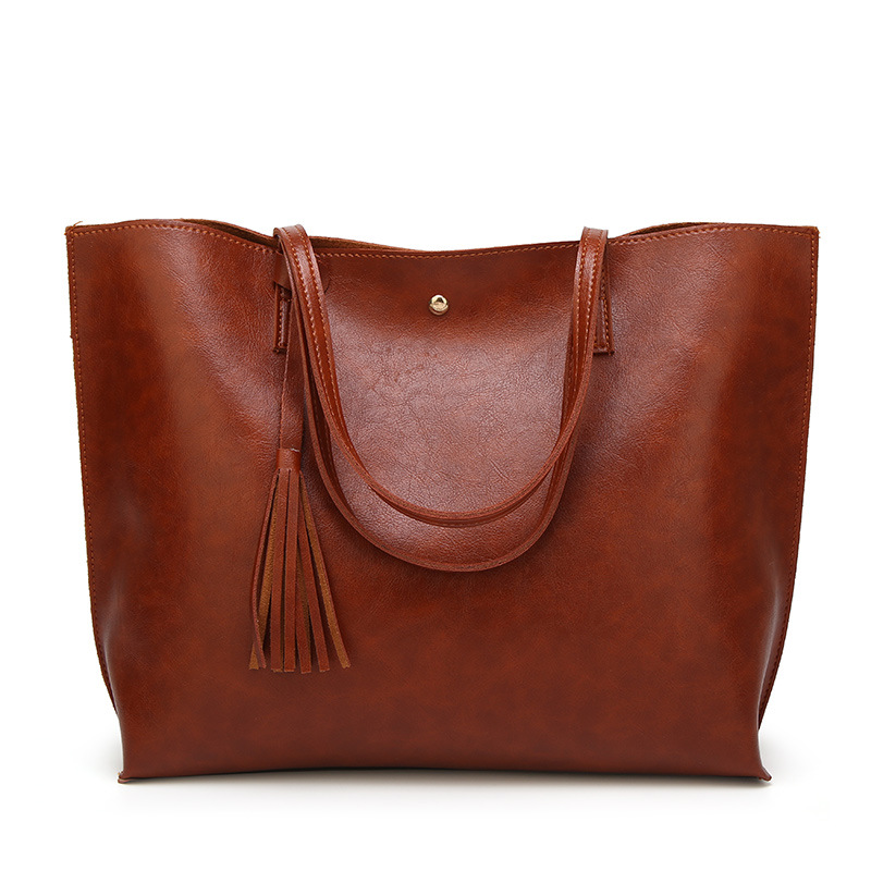 red women's handbags Burgundy Leather Tote Bag with Tassel for Women — women handbags & dresses — The Queens — gallery image 13