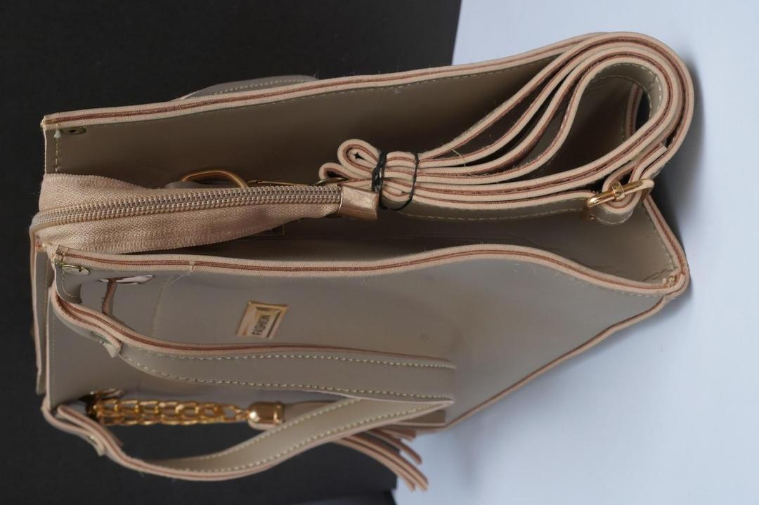 beige women's handbags Beige PU Leather Handbag with Tassel & Wallet — women handbags & dresses — The Queens — gallery image 11